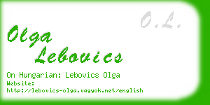 olga lebovics business card
